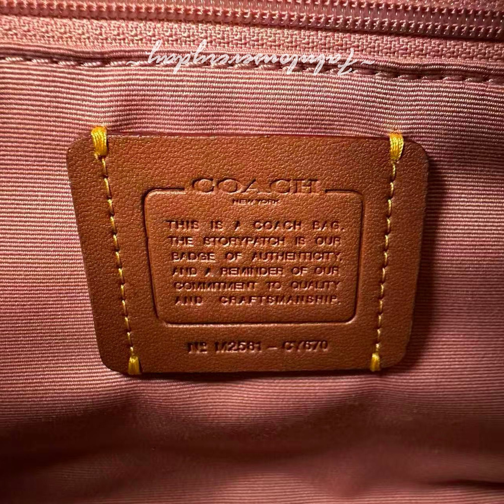 Coach Maggie Small Tote Bag Crossbody Signature Leather Gold/Pink Petal CY670 - Picture 4 of 5